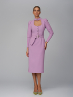 Платье-футляр с чокером, лавандовое