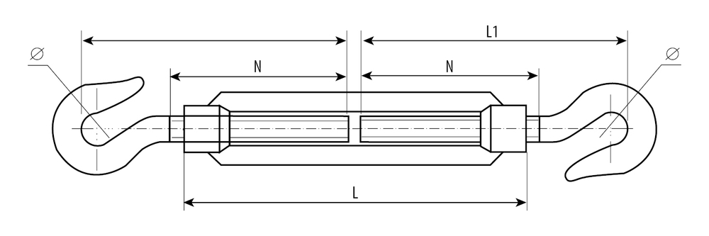 4-304365-05 Талреп DIN 1480, крюк-крюк