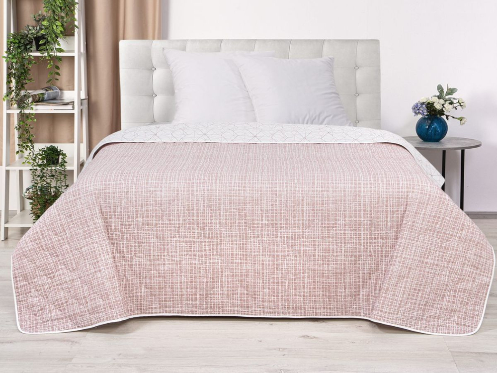 Покрывало на кровать, стеганое, поплин с размерами 215х220