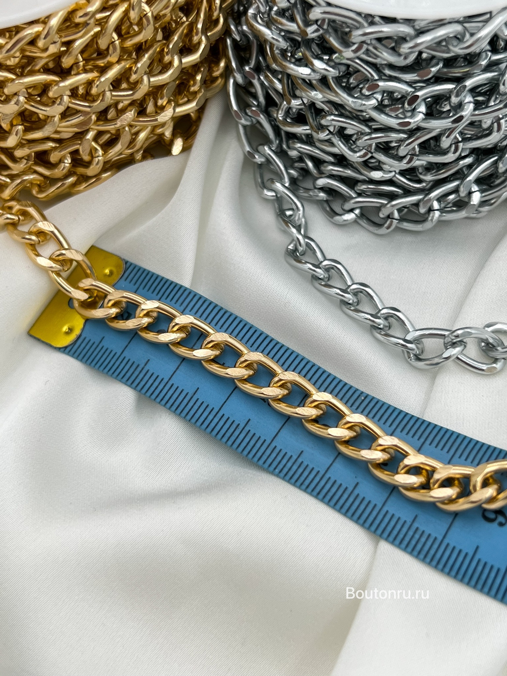 Цепь сталь (серебро) крупная 7х10 мм