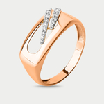 Кольцо женское из розового золота 585 пробы с фианитами (арт. 020951-1102)