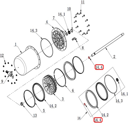 Кольцо штока цилиндра отжима 15.5×2.65 V521, V524, V526, V526U, V624, V626, V626IT, V730