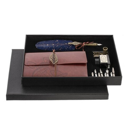 GAEM Набор подарочный: ручка перьевая, 8 наконечников, чернильница, держатель, блокнот, L20,5 W28,5 H4 см