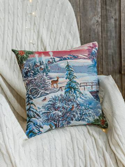 Наволочка для декоративной подушки Зимний вечер 47х47