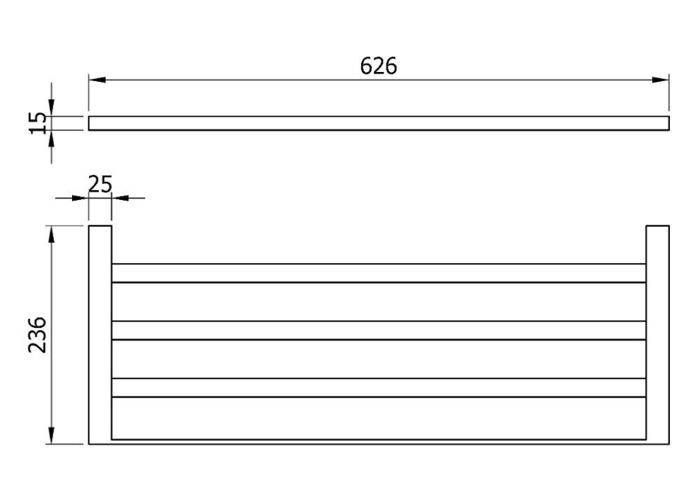 Полка для полотенец 626 мм нерж. сталь CORINTO 16923.N чёрный