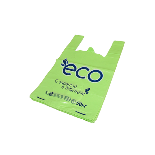 Пакет майка 30х53 Есо салатовый 100/1000