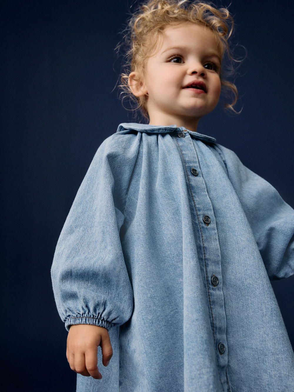 Платье джинсовое для девочки Next B56-842, Синий