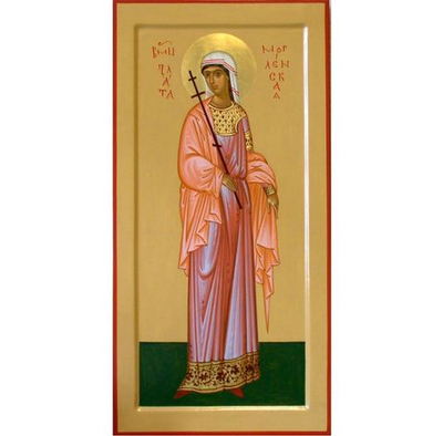 Злата (Хриса, Хрисия) Могленская святая великомученица. Деревянная икона на левкасе