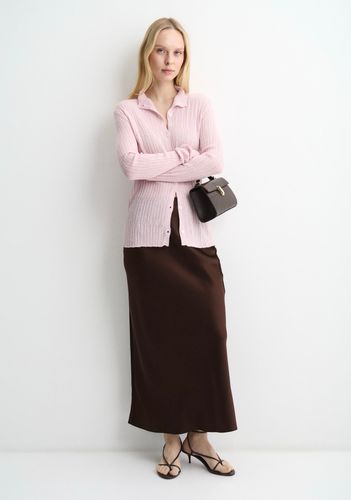 Джемпер с воротом-стойкой розовый