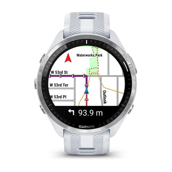 Умные часы Garmin Forerunner 965 белые, титановый безель, с белым ремешком