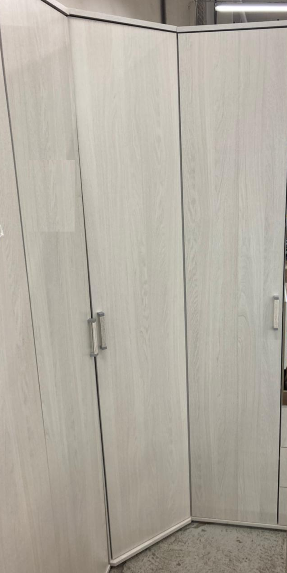 Шкаф угловой Белла ясень белый