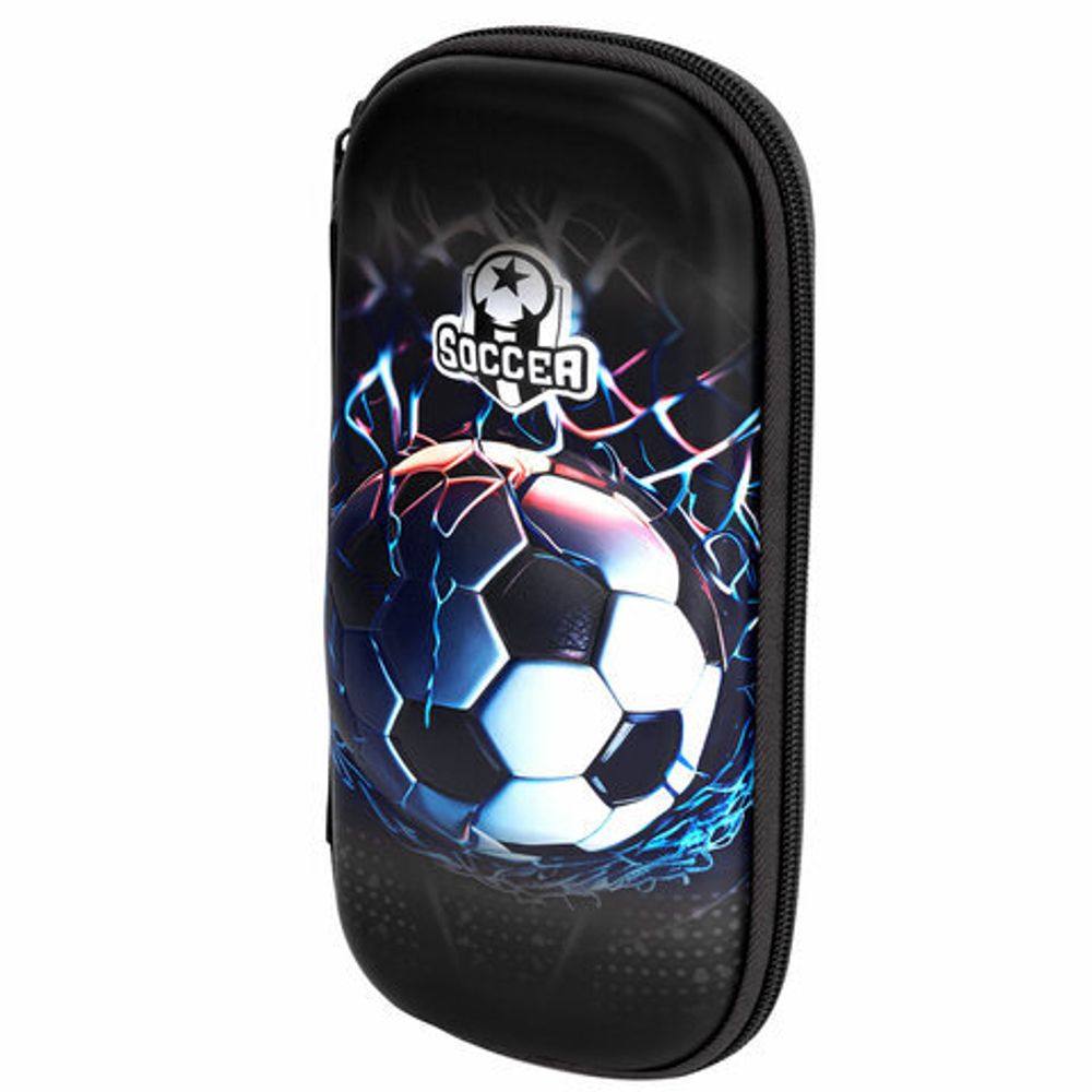 Пенал ЮНЛАНДИЯ, 1 отделение, 1 откидная планка, карман, EVA покрытие soft-touch, 22х10х5 см, "Soccer Club", 273186