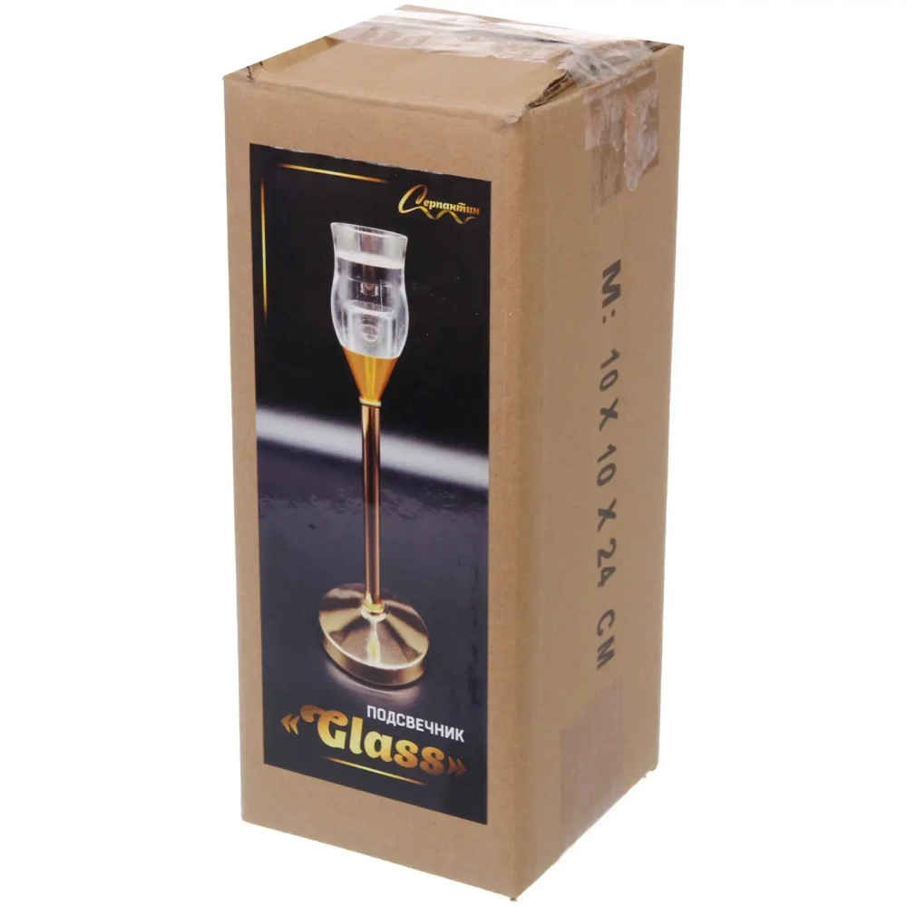 Подсвечник «GLASS» 3,3*9*22 см, Золото