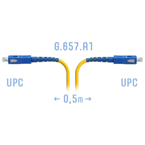 Патчкорд оптический  SC/UPC- SC/UPC 3.00mm SM G.657.A1 0.5m