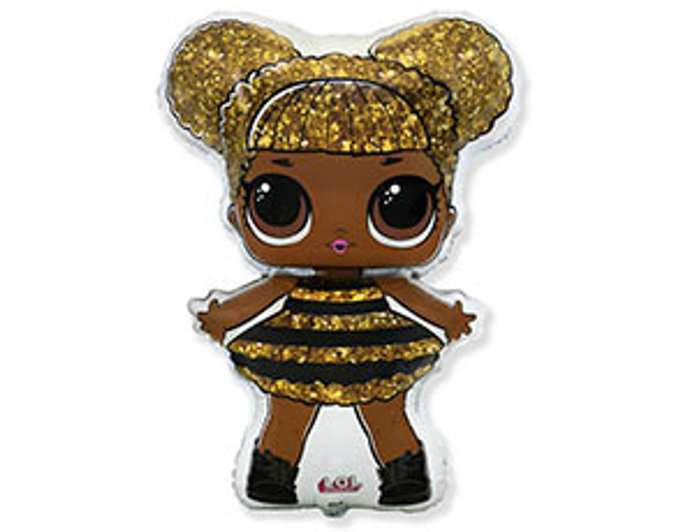 Шар фольга Фигура Кукла ЛОЛ (LOL) Сияющая королева 34''/86 см с гелием