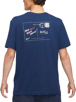 Футболка мужская теннисная Nike Court Dri-Fit Tee NYC Postcard - binary blue