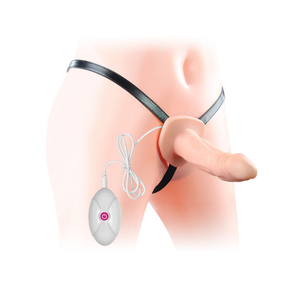 Страпон фаллопротез с полостью и вибрацией для члена Vibrating Unisex Hollow