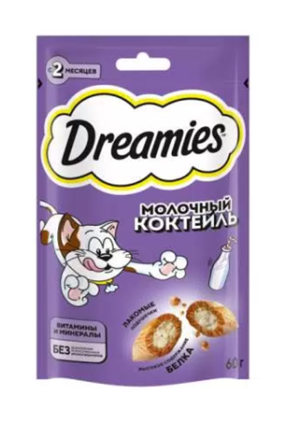 Dreamies лакомые подушечки молочный коктейль 60г