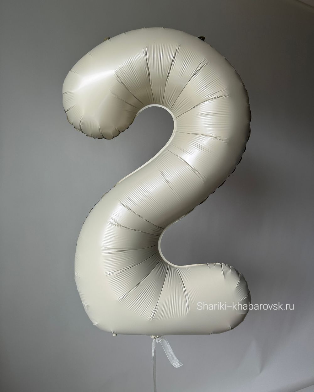 К Шар 32''81 см "Цифра 2" Белый песок Сатин (БГ-60) 
