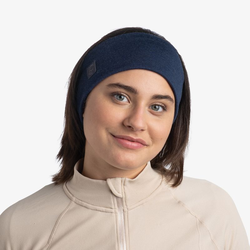 Шерстяная повязка на голову Buff Headband Midweight Wool Solid Denim Фото 3