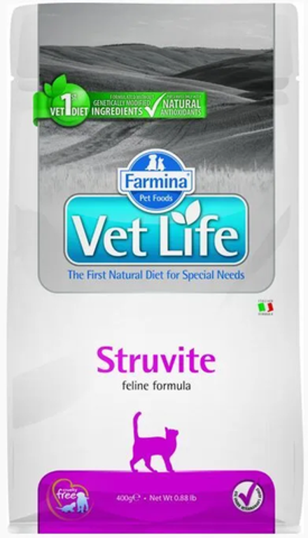 Farmina VetLife 400г Struvite Сухой корм для кошек при мочекаменной болезни