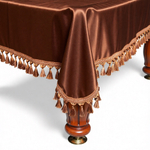 Покрывало на бильярдный стол Монако, 9 футов, шёлк-хамелеон с античными кистями, коричневое