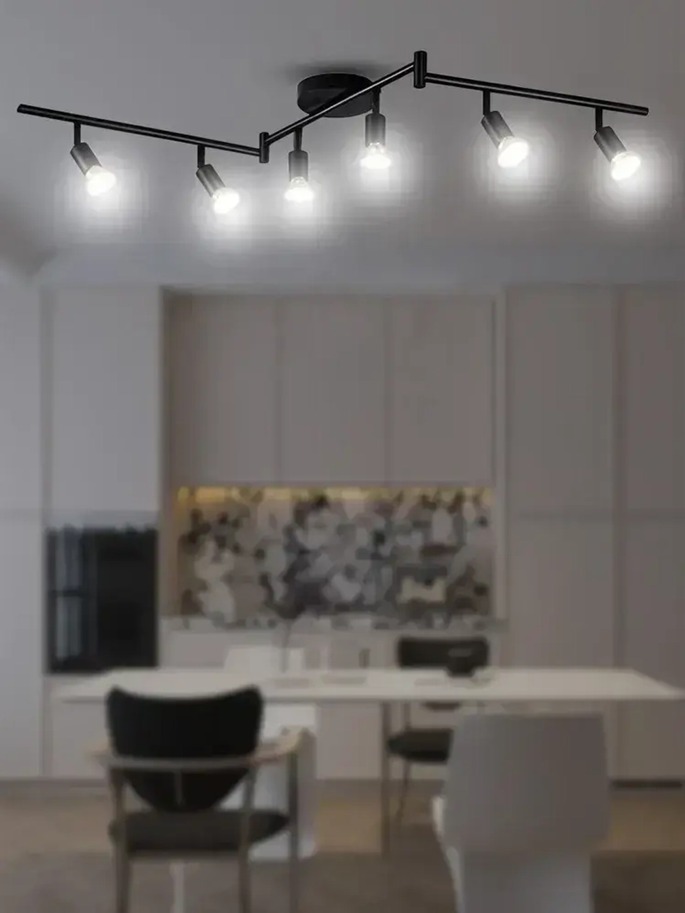Люстра потолочная трековый светильник на кухню потолочный, люстра черная для гостиной, GU10