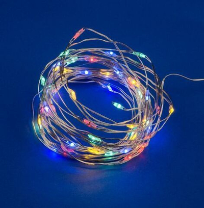 Гирлянда светодиодная на батарейках 2AA (не в/к), Роса, 5м. 50 светодиодов. Uniel UL-00005266