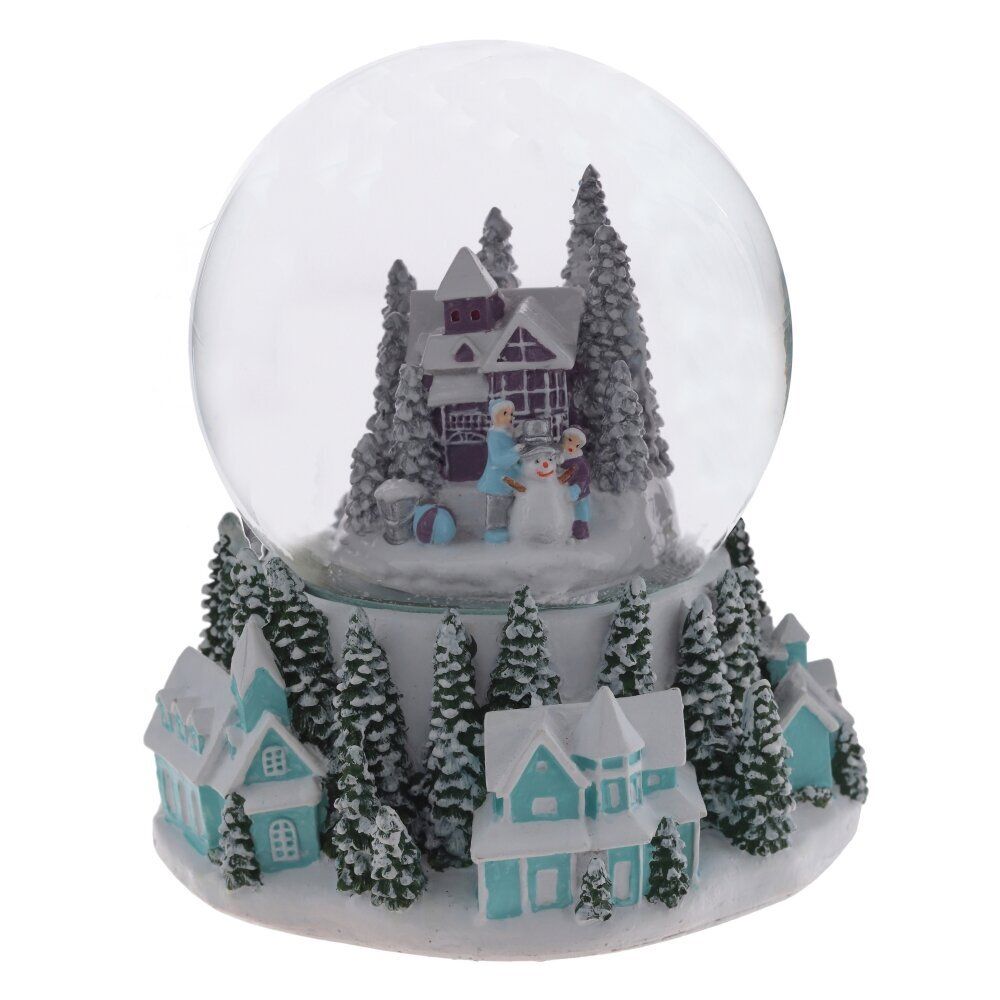 GAEM Фигур декор в стекл шаре "Снеговик/Дом" (подсв, муз, вьюга, AAAх3 н/п), D 10 см, L12 W11,5 H14 см, 2