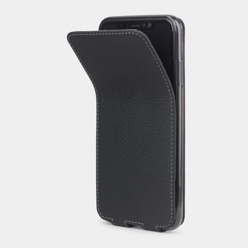 Чехол для iPhone XS Max из натуральной кожи теленка, черного цвета