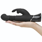 Черный хай-тек вибратор Greedy Girl Thrusting Rabbit Vibrator - 22,8 см. (Цвет: черный)