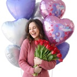 Шар сердце 8 МАРТА Аппликация 18"/46 см