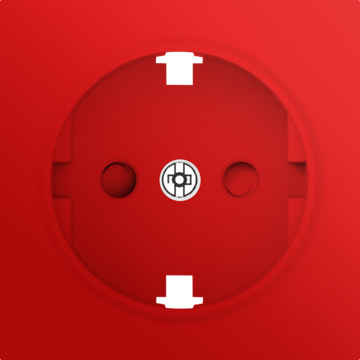 Накладка красная для розетки Schuko (чистое питание) со шторками 16A 250 В~,  серия DB