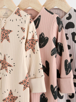 Комбинезон / Cлип для малышей Next B88-466, 3 шт., Бежевый, Светло-розовый, Серый