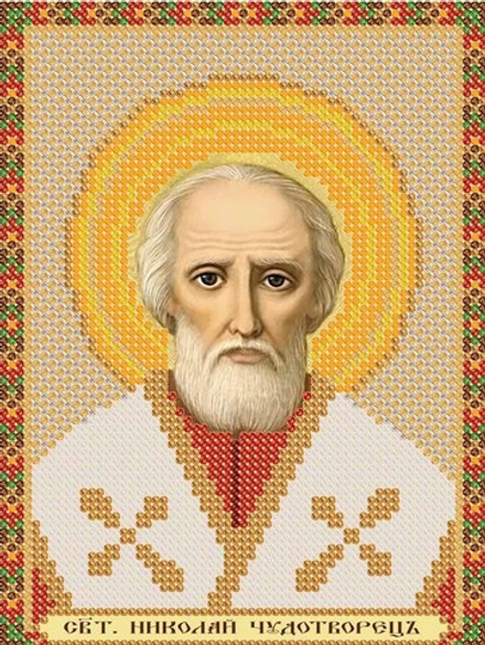 Ткань с рисунком  "Нова Слобода" №1 для вышивания бисером, 13 см х 17 см