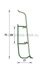 Deconika Напольный плинтус пластиковый Деконика Д70 208 Дуб мокко (70х21х2200 мм)