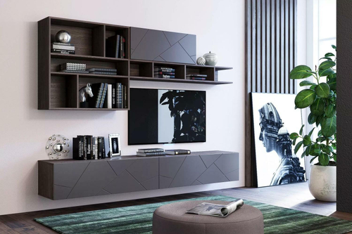 Гостиная Summit комплектация 9 Ясень анкор тёмный/софт графит/капучино