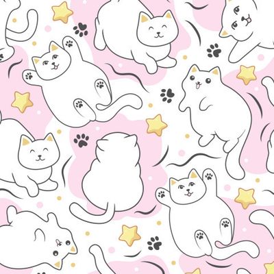 Белые милые котики