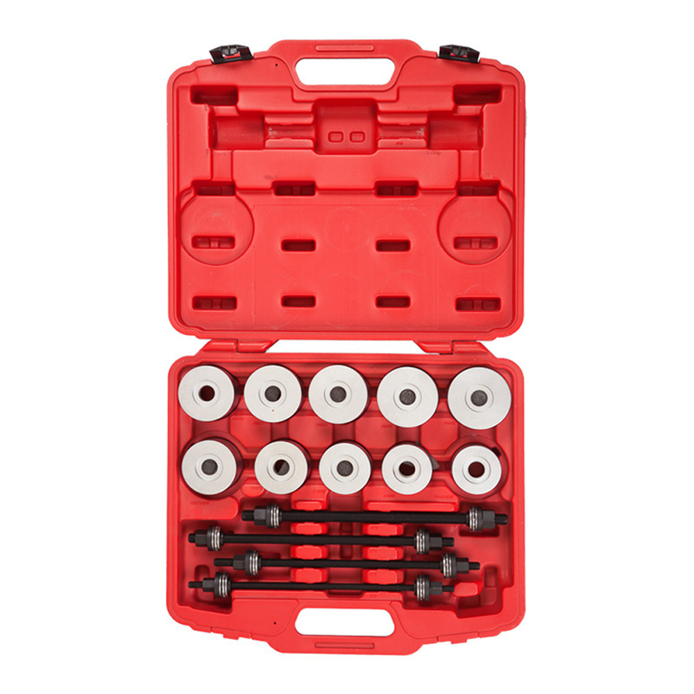 МАСТАК (110-20024C) Набор оправок для монтажа и демонтажа сайлентблоков, 34-82 мм, кейс, 24 предмета