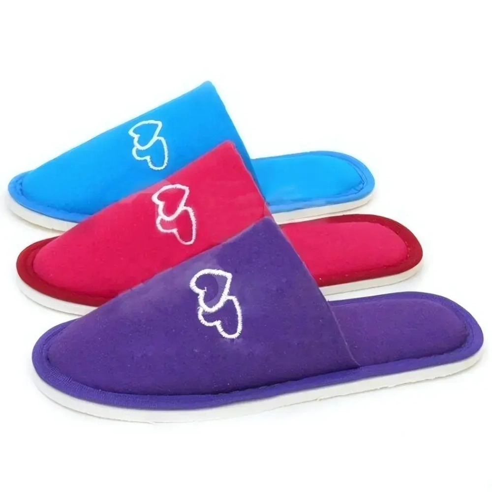 Тапочки домашние женские «Сердечки» верх х/б 100%, подклад бязь, подошва 6,5мм 38р