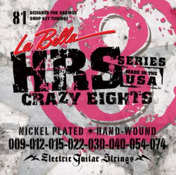 Струны для 8 струнной электрогитары LA BELLA HRS-81