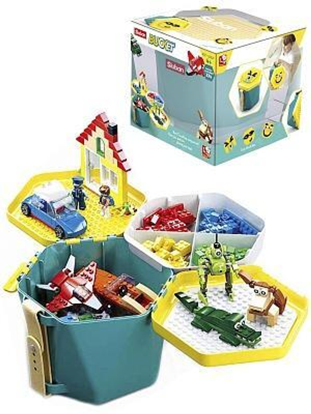 Конструктор блочный Слубан BRUCKET. Ведро (334 дет,в коробка ) (M38-B0829)