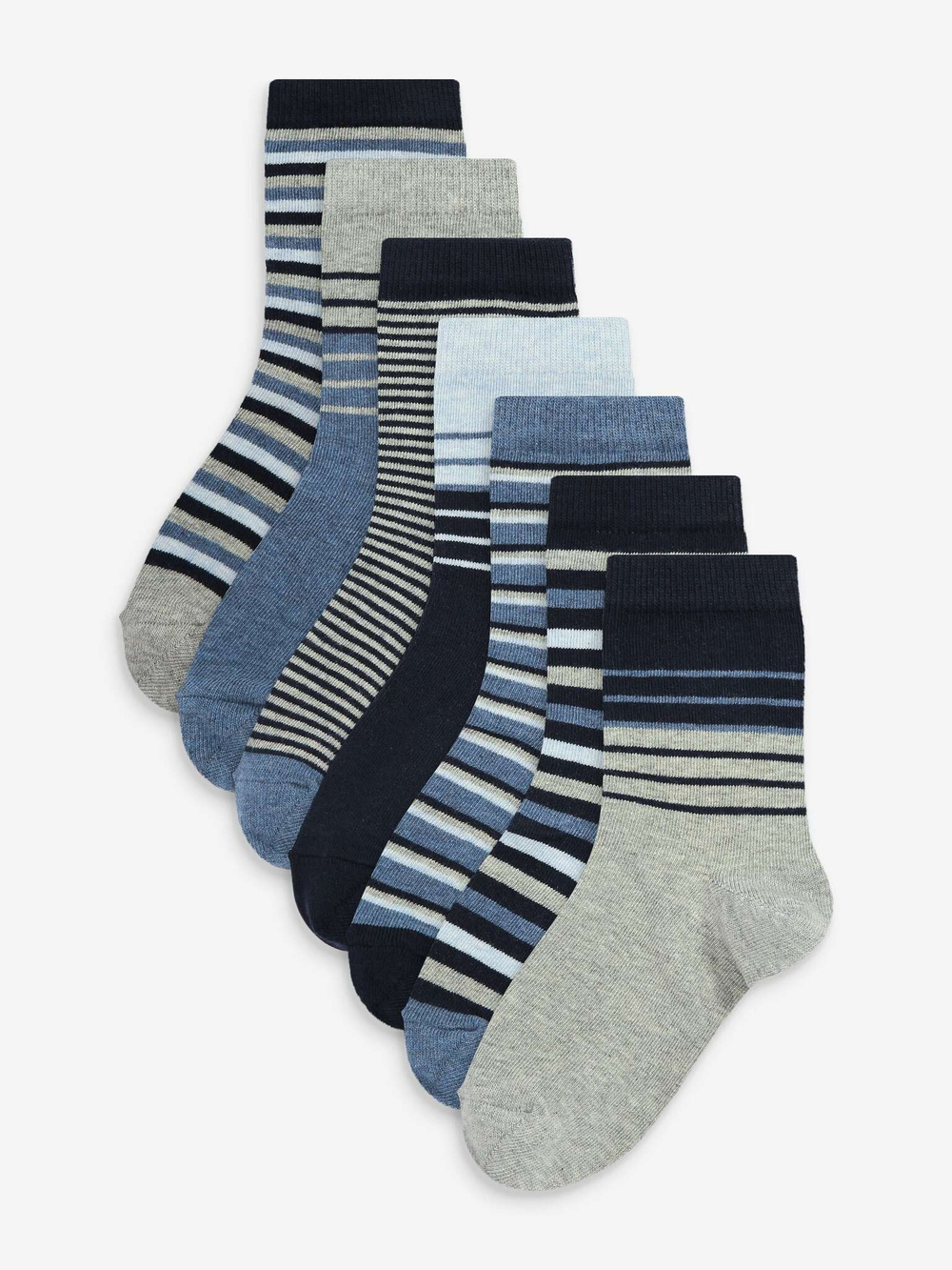 Носки хлопковые для мальчика Next 469-241, 7 шт., Синий, Серый