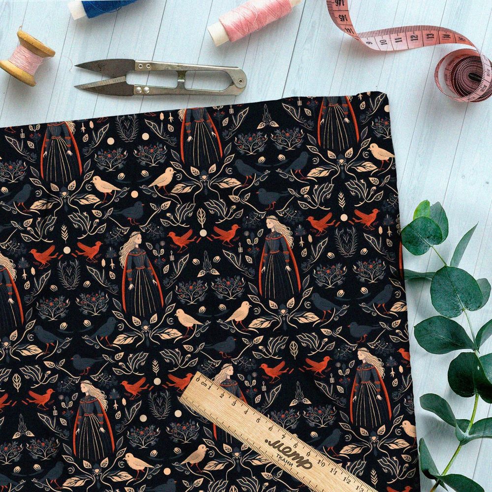 Ткань оксфорд 600  девушка из сказок