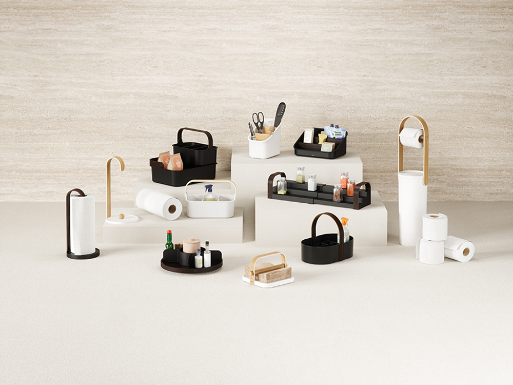 Органайзер для столовых приборов bellwood, белый/натуральное дерево