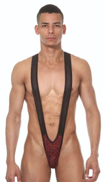 Мужское боди на широких лямках (Размер: L-XL) (Цвет: красный с черным)