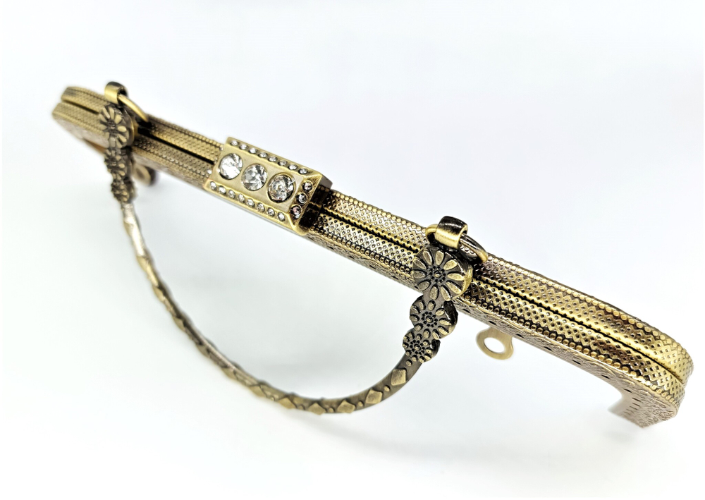 Застежка-фермуар пришивная, р. 20х8 см, бронза