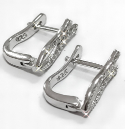 Ювелирные серьги из серебра с фианитами