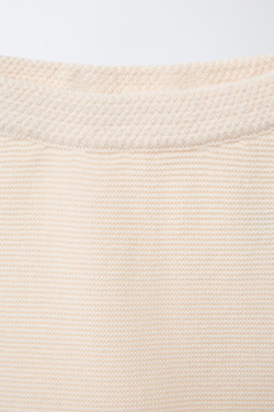 ZARA БРЮКИ С ДЕКОРАТИВНОЙ СТРОЧКОЙ И ЦВЕТОЧНОЙ ВЫШИВКОЙ, ВАНИЛЬНЫЙ