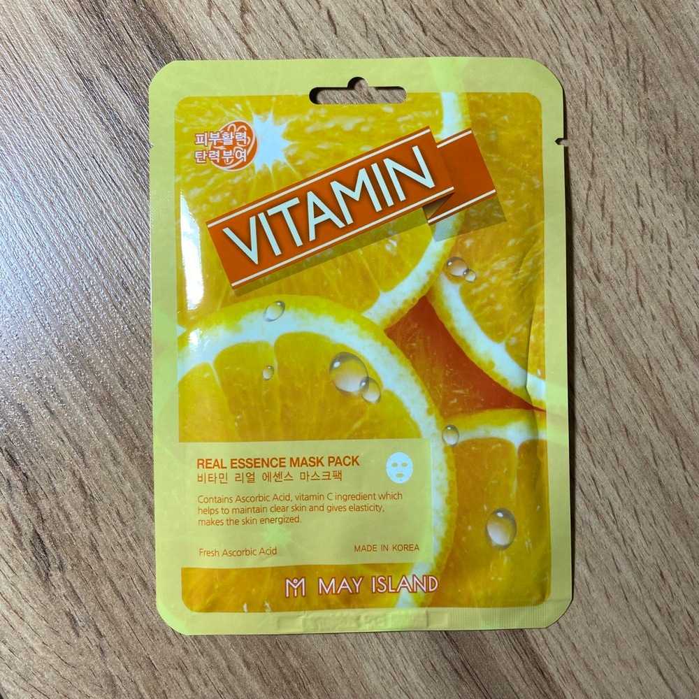 Маска для лица May Island Vitamin Real Essence Mask Pack тканевая с витамином С 25 мл
